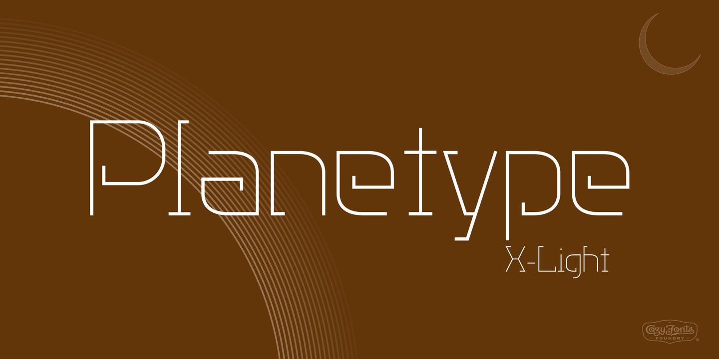 Пример шрифта Planetype Light